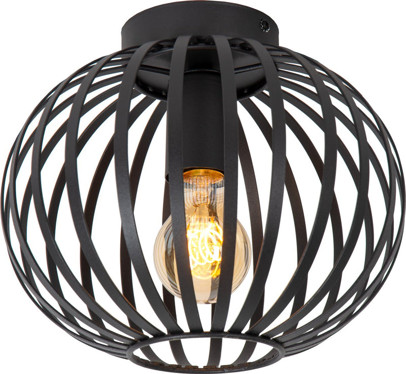 Lucide manuela –sylvan - lampada da soffitto (lampada da soffitto) - ø 25,5 cm - 1xe27 - nero