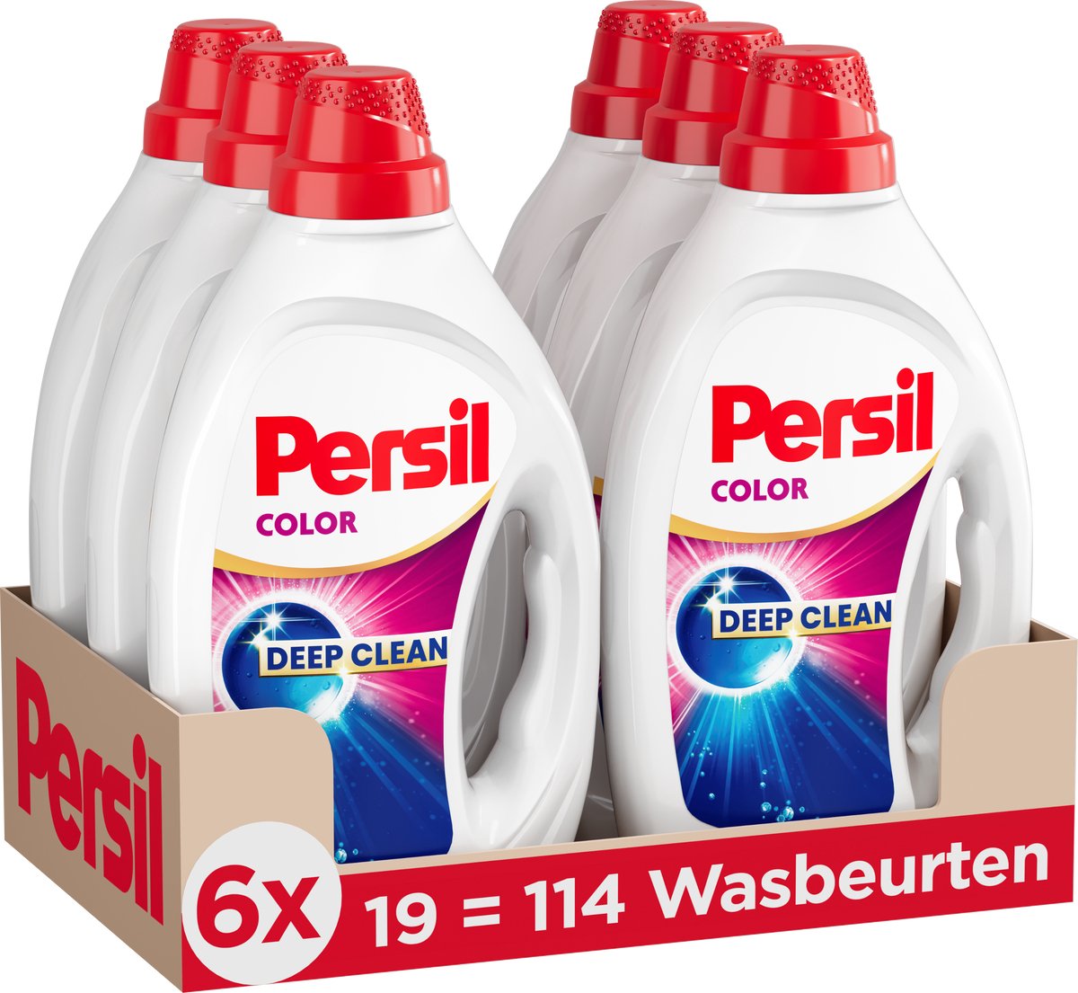 Persil gel color - detersivo liquido - bucato colorato - 6 x 19 lavaggi - confezione risparmio
