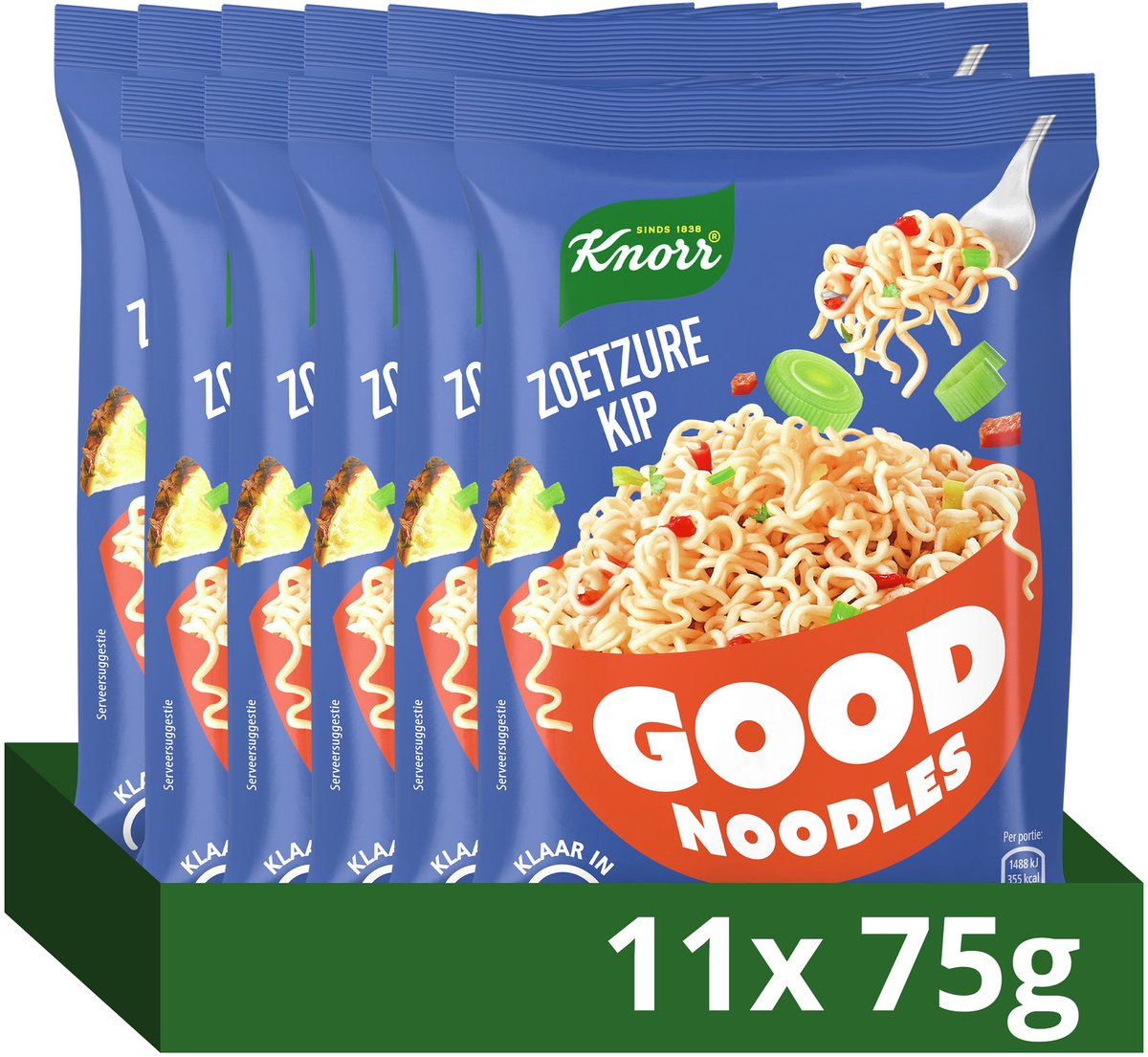 Knorr Good Noodles - Pollo in Agrodolce - Senza Coloranti e Conservanti Artificiali - 11 x 75 g