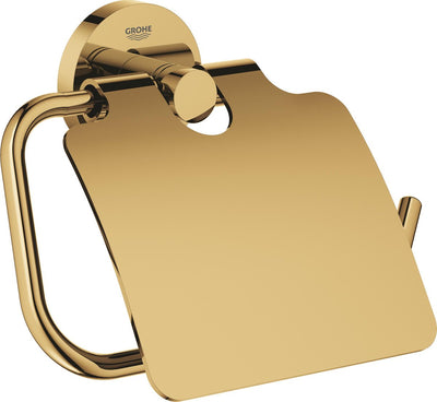 Portarrollos de papel higiénico Grohe Essentials - con tapa - Cool Sunrise (oro brillante) - 40367gl1