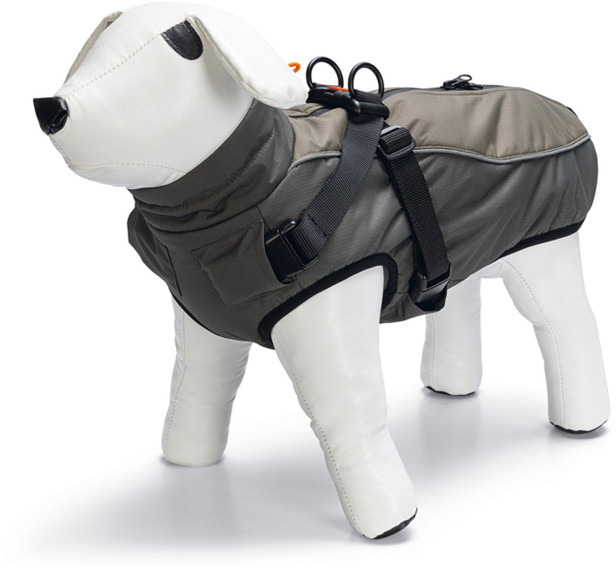 Beeztees milo - hondenjas + hondentuig - grijs - 40 cm