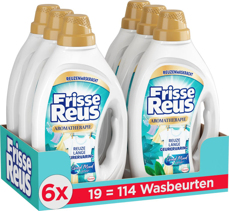 Loto en gel gigante fresco - detergente líquido - ropa blanca - experiencia de aroma fresco - 6 x 19 lavados - paquete económico