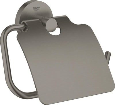 Portarrollos de papel higiénico Grohe Essentials - con tapa - grafito duro cepillado (antracita mate) - 40367al1