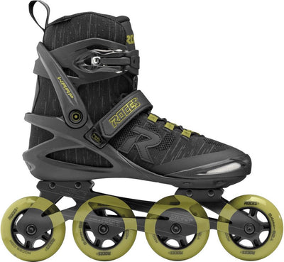 Roces warp thread tif 84 pattini in linea unisex – ruote 4x84mm – pattini in linea fitness – nero verde – taglia 40