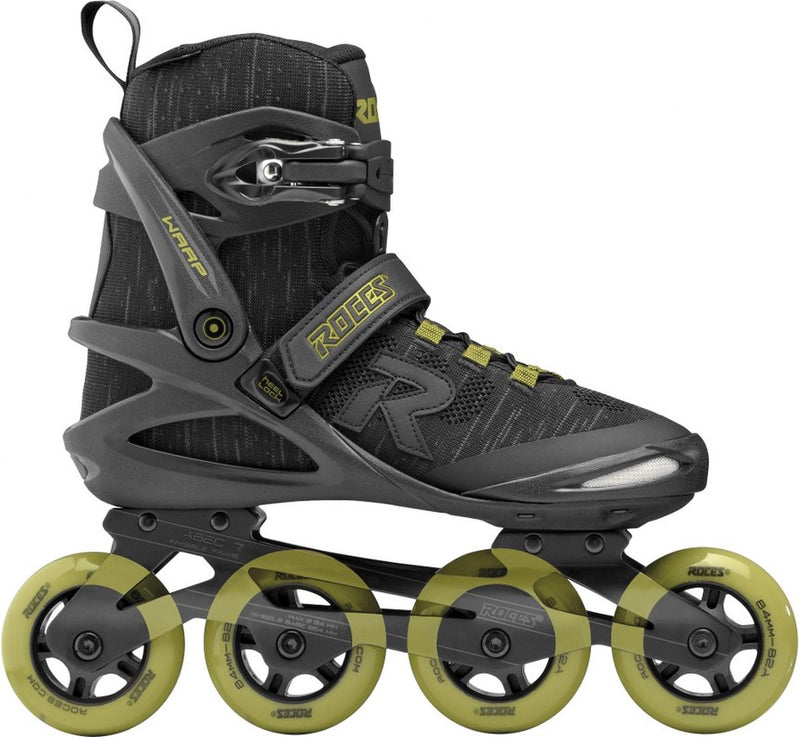 Roces warp thread tif 84 patines en línea unisex - ruedas 4x84mm - patines en línea fitness - negro verde - talla 46