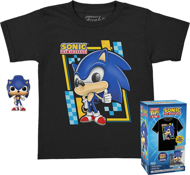 ¡Funko pop! tee box con llavero: sonic the hedgehog (talla m)
