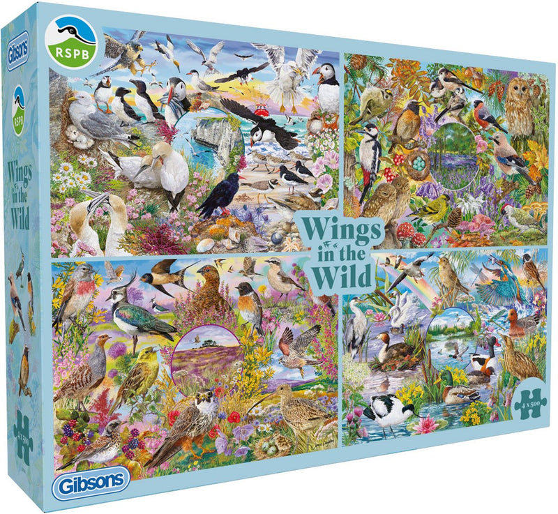Gibsons - rspb: Wings in the Wild (rspb: Wings in the Wild) - Janice Daughters - 4×500xl pezzi - 48×34 cm - puzzle per adulti