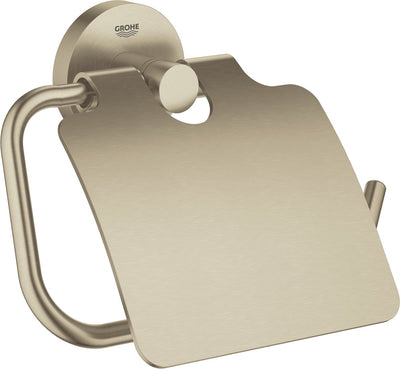 Portarrollos de papel higiénico Grohe Essentials - con tapa - níquel cepillado - 40367en1