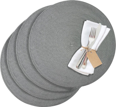 Westmark juego de 4 manteles individuales, ø 38 cm, polipropileno, gris, colección saleen: círculo