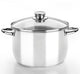 Monix ottima | Pentola cm 20 con coperchio in vetro, acciaio inox 18 10, fondo triplo diffusore, adatta a tutti i tipi di piani cottura, compresa induzione