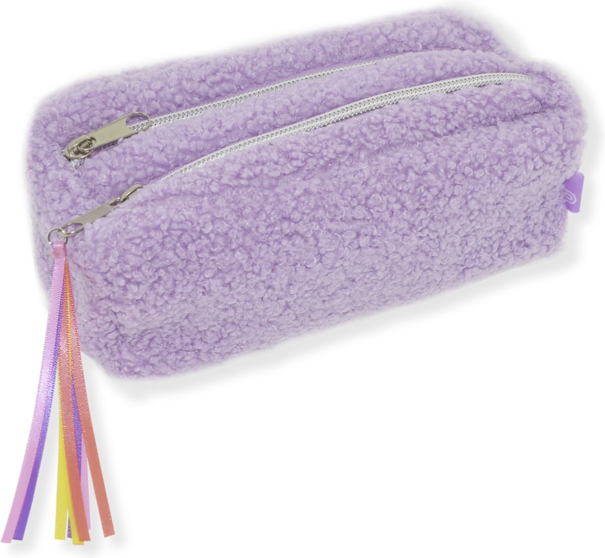 Astuccio canguro - beach happy - pelliccia viola - 18x8x7 cm - due scomparti - k-pm320032