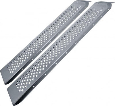 Rampe in acciaio Carpoint - capacità di carico di 225 kg ciascuna - angolo di inclinazione massimo 45° - soluzione di rampa sicura e stabile - profilo antiscivolo per accesso controllato - 2x150 cm