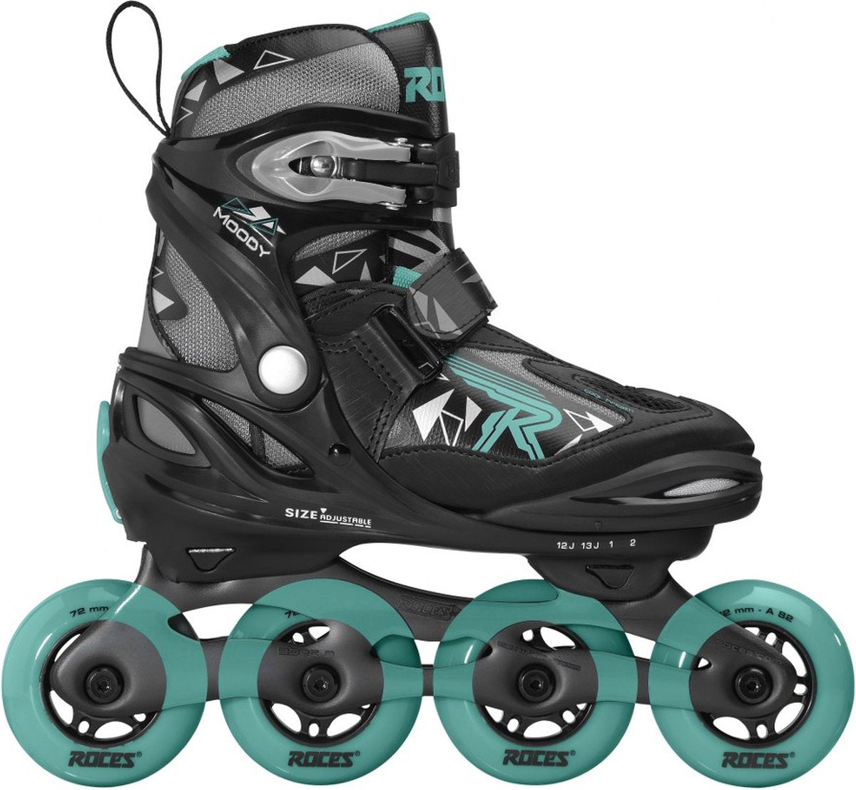 Skates en línea Moody TIF 82A Black Aqua Tamaño 30-35