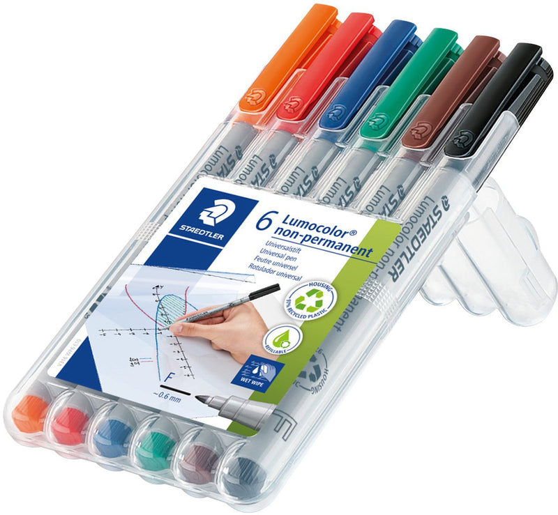Staedtler lumocolor f penna non permanente - scatola 6 colori