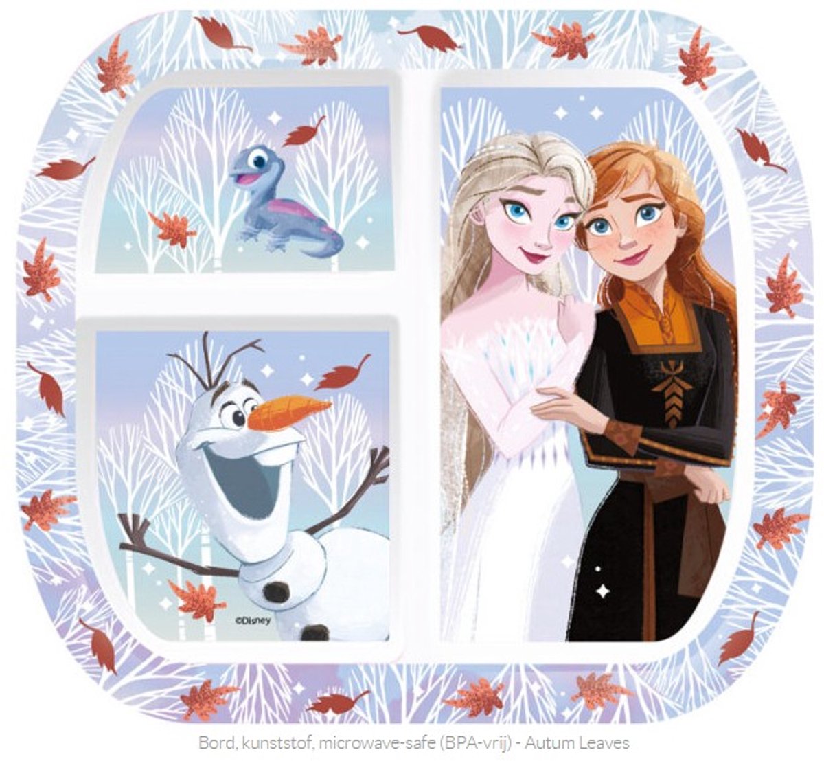 Disney frozen frozen: bord, kunststof, microwave-safe (bpa-vrij) - autum leaves, frozen vakken bord, kunststof bord, frozen bord, frozen