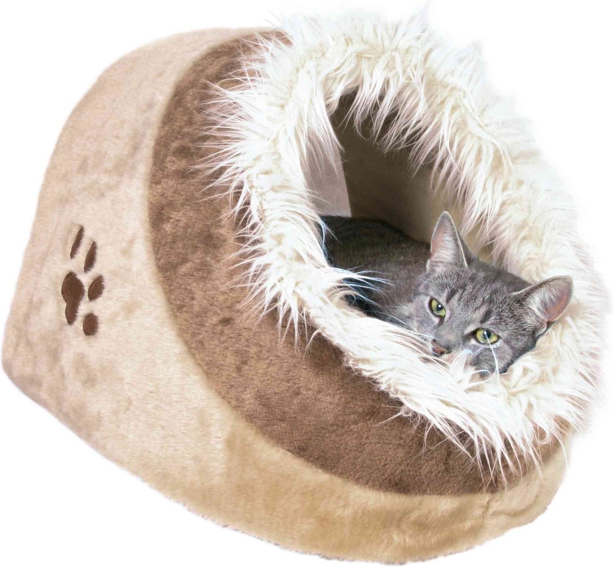 Trixie cat basket igloo minou pink gray - 36x26x41 cm