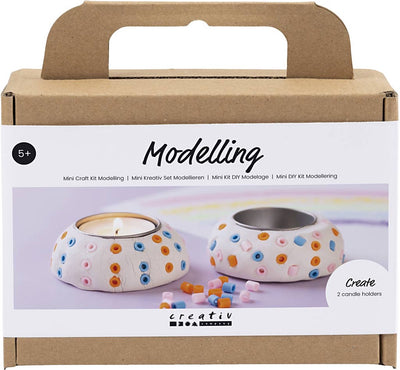 Creativ company mini hobby set sculpting, candle holders, white, 1 box