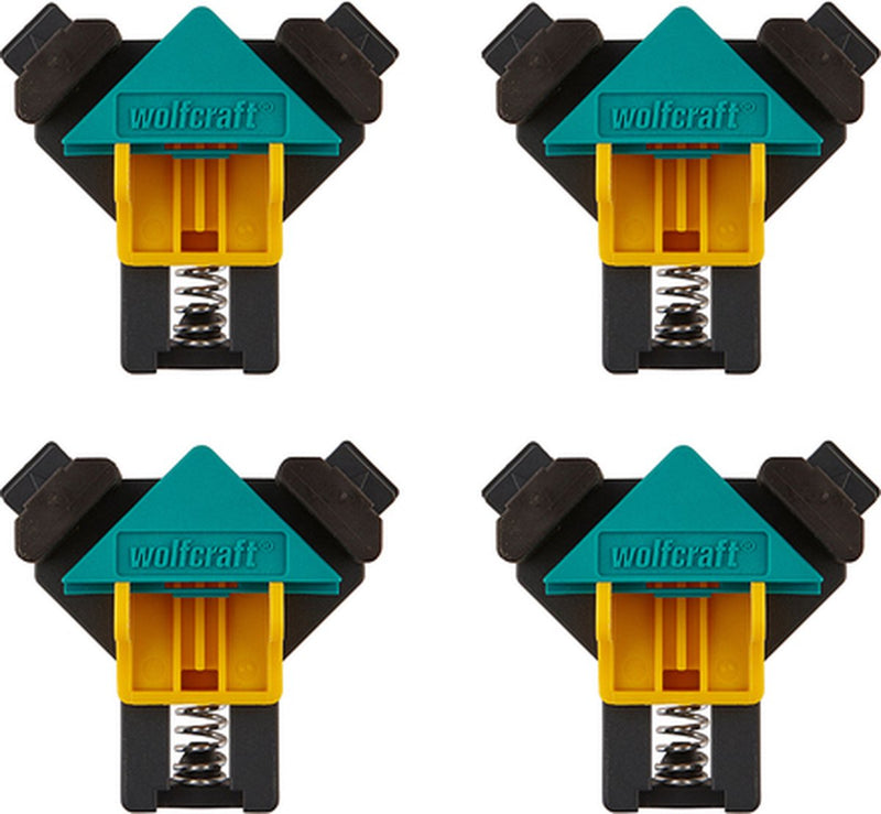 Wolfcraft - Morsetti angolari 4 pezzi - Set morsetti angolari - Morsetti angolari per colla - 8626000