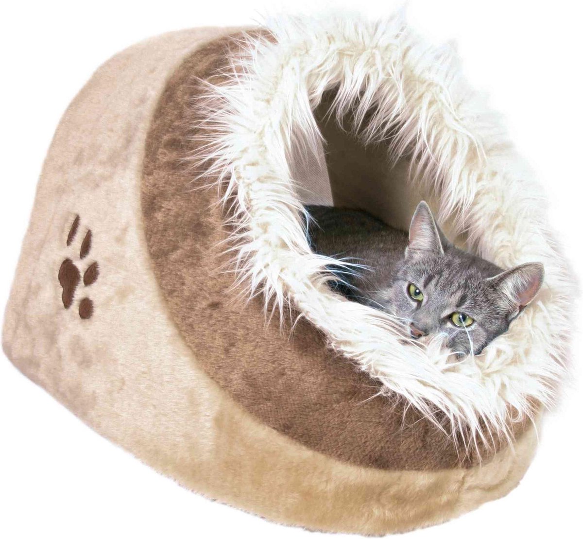 Trixie cesta per gatti igloo minou beige marrone - 41x30x50 cm