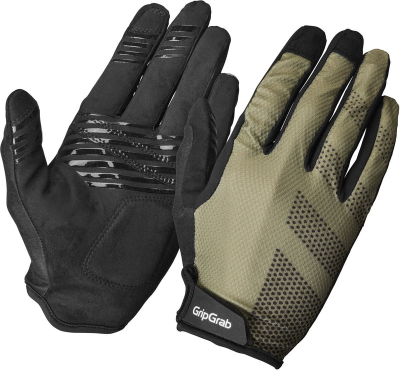 Gripgrab - guanti da ciclismo gravel estivi da mtb con dita lunghe Ride Lite con imbottitura - unisex - verde oliva