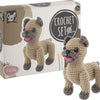 Kit de crochet para grupo de manualidades creativas bulldog - incl. aguja e hilo