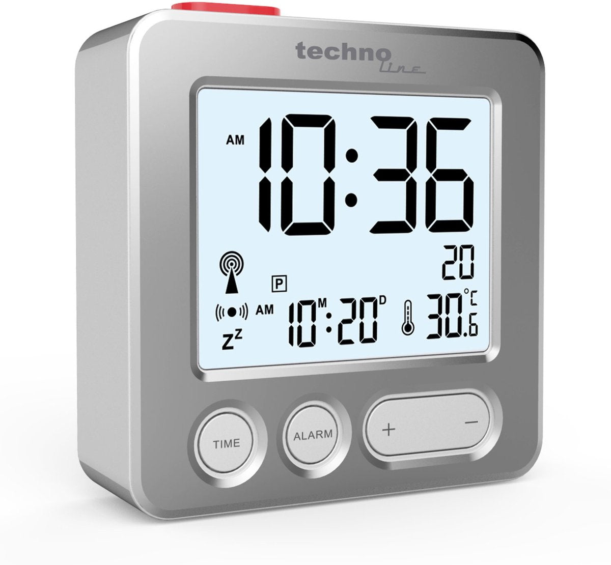 Technoline wt 265 - sveglia - digitale - visualizzazione dell'ora radiocontrollata - visualizzazione della data - 7 lingue - temperatura interna - sveglia - snooze - retroilluminazione - nero