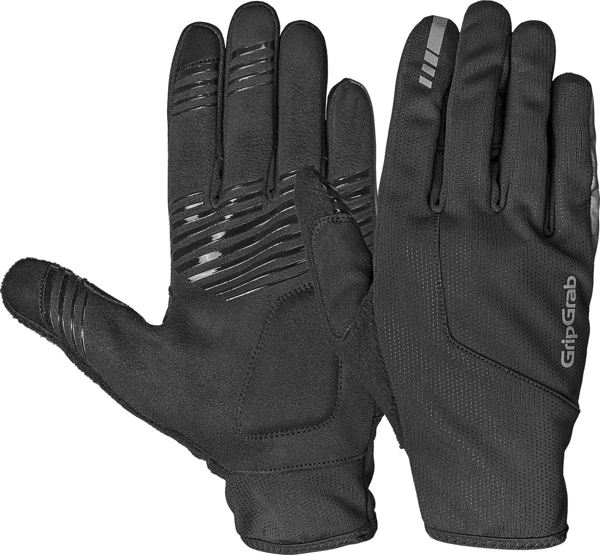 Gripgrab - hurricane 2 winddichte lente herfst fietshandschoenen lange vinger met padding - zwart - unisex - maat s