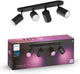 Faretto da superficie Philips hue fugato - luce bianca e colorata - 4 faretti - nero