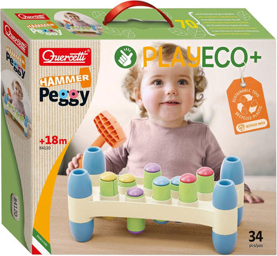 Quercetti play eco+ hamerbank peggy (34-delig)