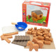 Caja de construcción Teifoc ® – Juego de construcción de establo para caballos – 50 piezas – Mini ladrillos reales con cemento, cuenco y paleta – Kit de construcción para niños a partir de 6 años