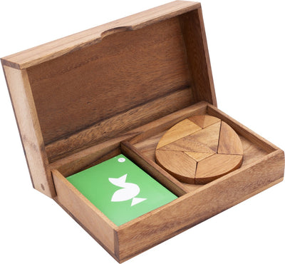 Longfield double tangram egg – wooden puzzle game – educational thinking game – tangram egg shape – logical brainteaser – angel heart