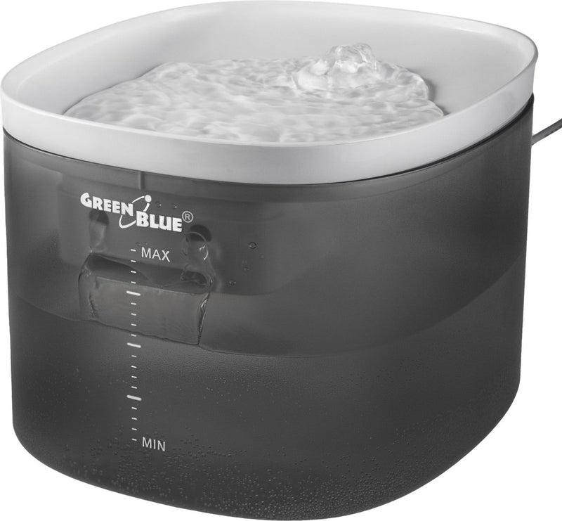 Greenblue - distributore automatico di acqua - fontanella per cani e gatti - ciotola per animali domestici - 3l - USB 5v1a, GB392 - grigio