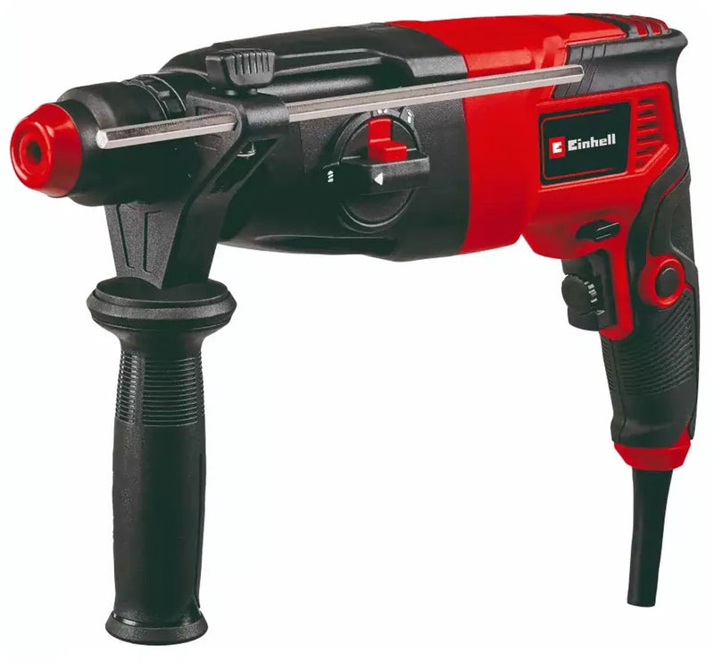 Taladro percutor eléctrico Einhell TC-RH 620 4f - 620 W - número de golpes 5.200 min - 2,2 años - SDS-plus - percusión neumática - 4 funciones: taladrar percutor taladrar cincelar con o sin bloqueo de cincel - incl. estuche de transporte y almacenamiento