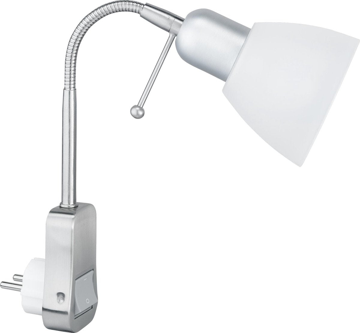 Trio ligara - foco enchufable - níquel mate - excl. 1x e14 10w - flexible - interruptor instalado
