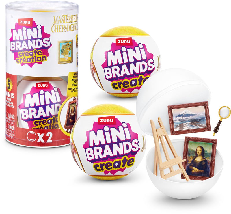 Mini marcas zuru create - mini obras maestras serie 1 - arte y pinturas - paquete de 2