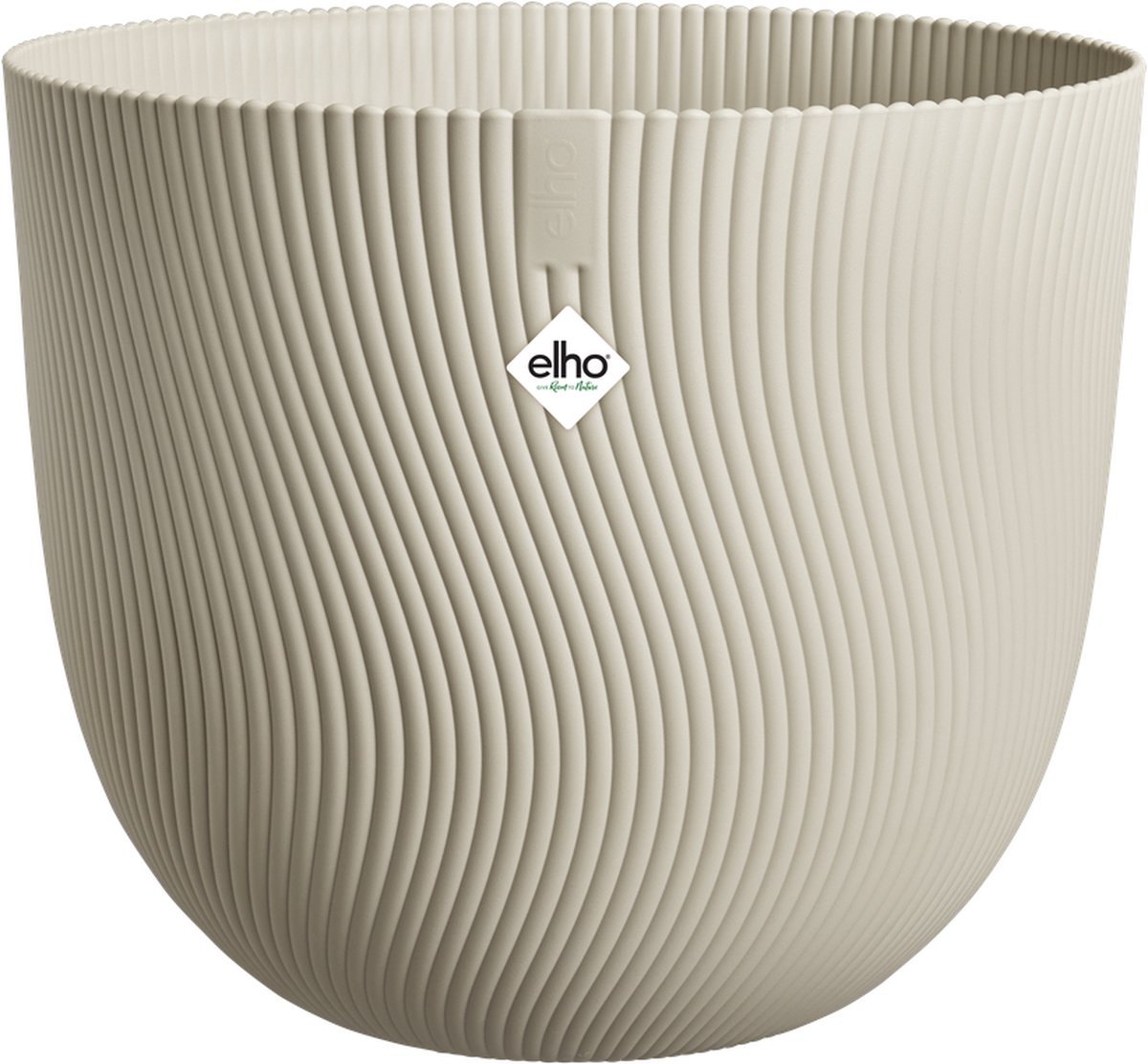 Elho sereh round 40 - macetero para interior exterior - plástico 100% reciclado - ø 39,0 x h 33,3 cm - beige hongo