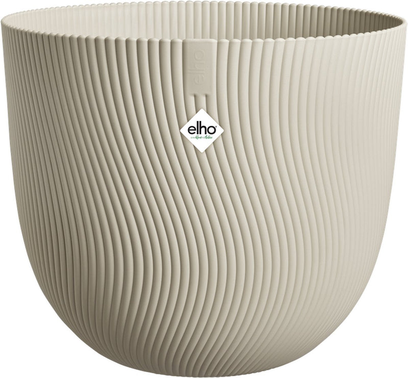 Elho sereh round 40 - vaso da fiori per interni esterni - 100% plastica riciclata - ø 39,0 x h 33,3 cm - beige fungo
