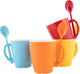 Taza con cuchara Gimex color line - arcoiris - 390 ml - 4 piezas