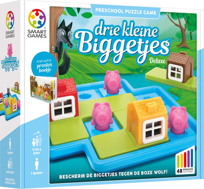 Giochi intelligenti tre porcellini - gioco di pensiero logico per bambini in età prescolare e bambini piccoli - 48 compiti con libro illustrato - gioco educativo da solista - a partire da 3 anni