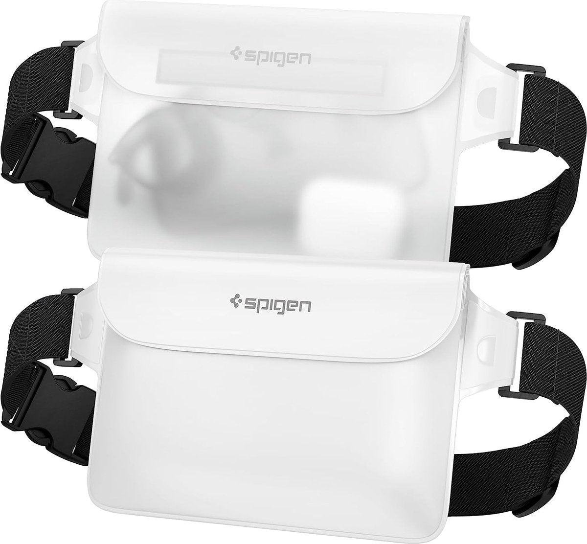 Spigen Aqua Shield Borsa Impermeabile [2 Pezzi] Borsa Marsupio Custodia per Cellulare Marsupio Custodia per Cellulare Spiaggia Subacquea per Sport Acquatici -Bianco Neve