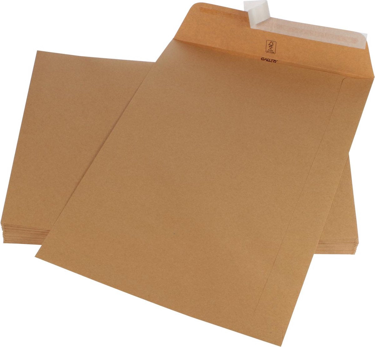 Buste Gallery formato 250 x 350 mm chiusura a strisce scatola kraft marrone da 250 pezzi