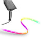Striscia LED solare Calex vista - 3 m - luce colorata bianca calda - ricaricabile con energia solare USB-C - impermeabile - con telecomando