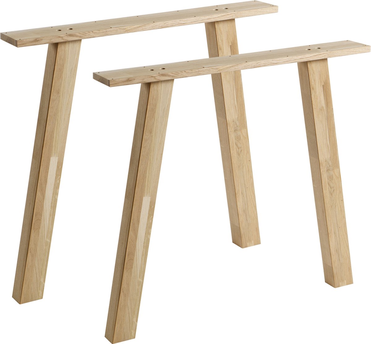 Tablo de madera con pata - roble - transparente - juego de 2