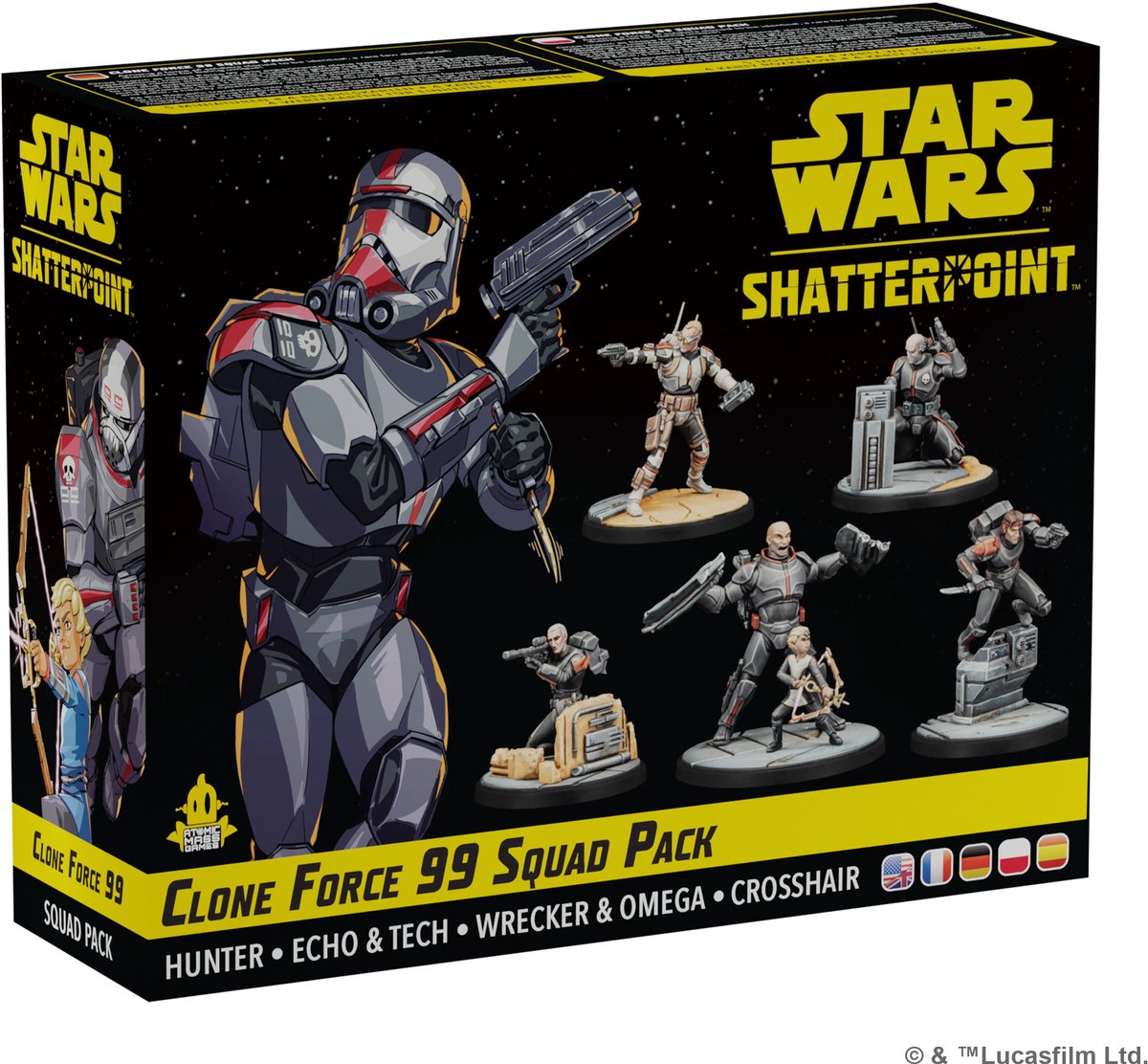 Atomic Mass Games Star Wars Shatterpoint Clon Force 99 Squad Pack - en fr de pl es