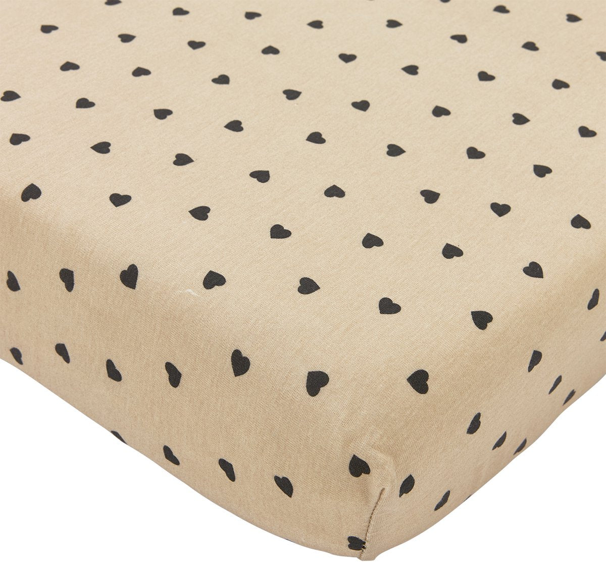 Lenzuolo con angoli per culla Meyco Baby Sweet Heart - Sabbia morbida nera - 60x120 cm