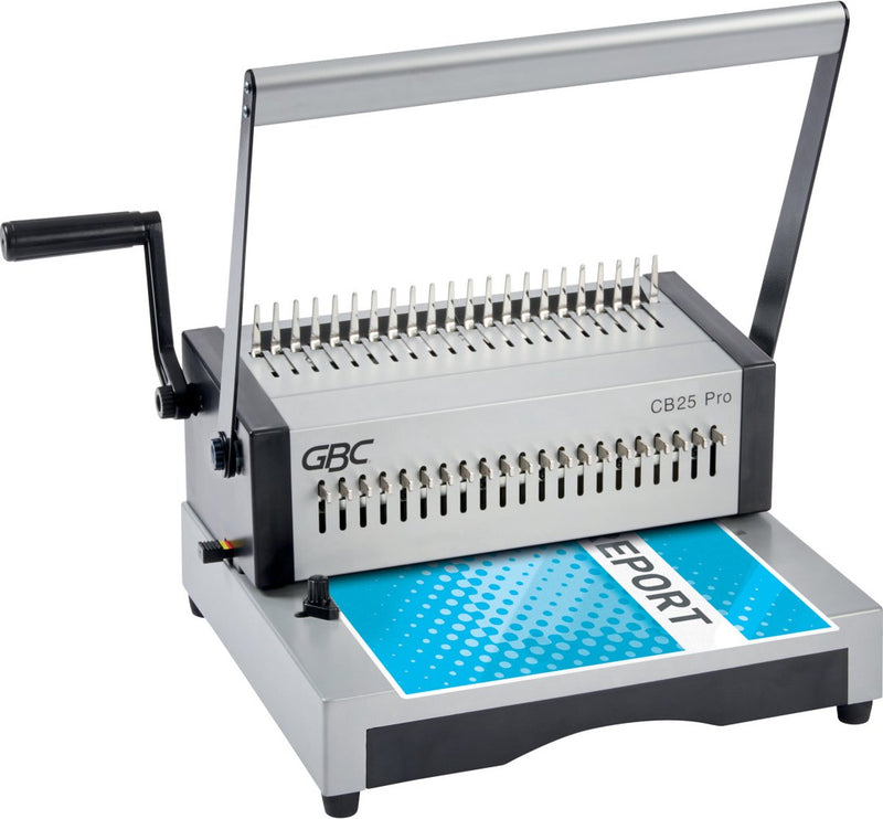 Punzonatrice e rilegatrice manuale per carichi pesanti GBC CB25 Pro - Capacità di 500 fogli A4 - Argento