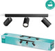 Philips Spot LED Philips Idris - antispruzzo IP44 - 5W - nero - lampada da bagno - tre punti luce - adatto solo a faretti LED