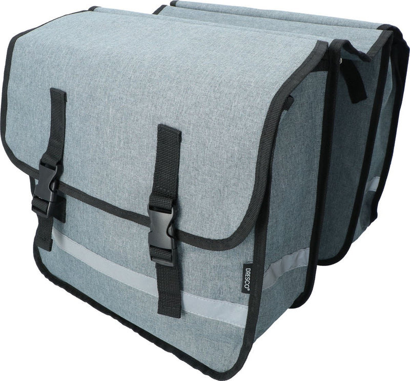 Bolsa de bicicleta doble Dresco 36 litros de gris a prueba de chapotillas