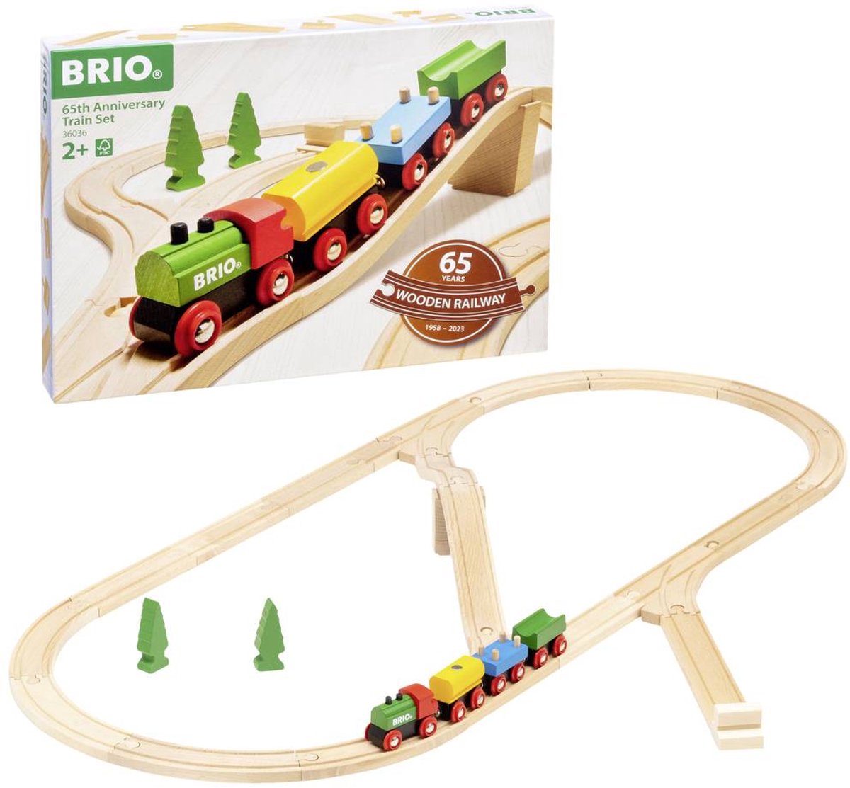 Trenino classico Brio - set trenino in legno per bambini dai 2 anni - 32 pezzi - 36036