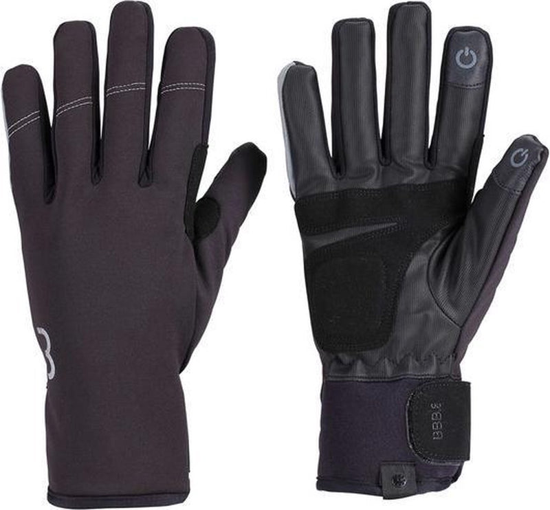 Bbb cycling coldshield fietshandschoenen winter - 5 - 10 ℃ - winddichte wielrenhandschoenen - waterproof fietshandschoenen heren dames - touchscreen compatibel - zwart - maat m - bwg-37